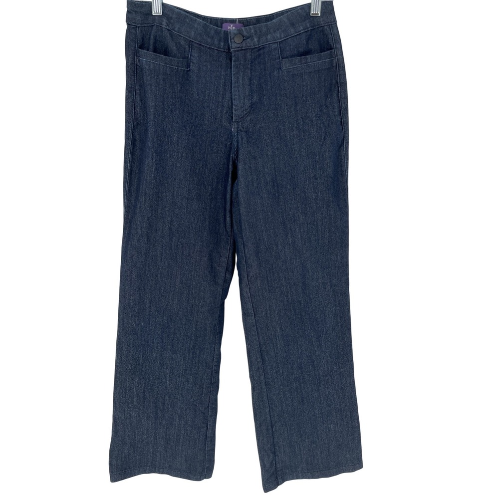 NYDJ Michelle Trouser Jeans 8 Dark Wash Flare Lift Tuck Office Teacher Nautical - Picture 2 of 9